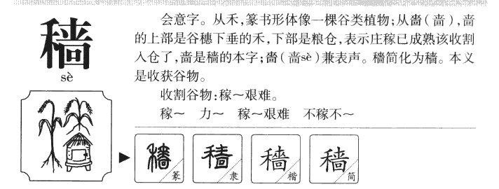 穑字字源字典