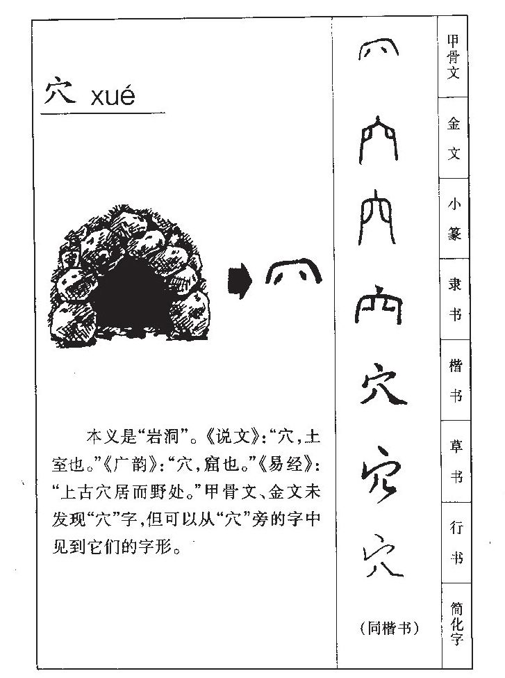 穴字字源字典