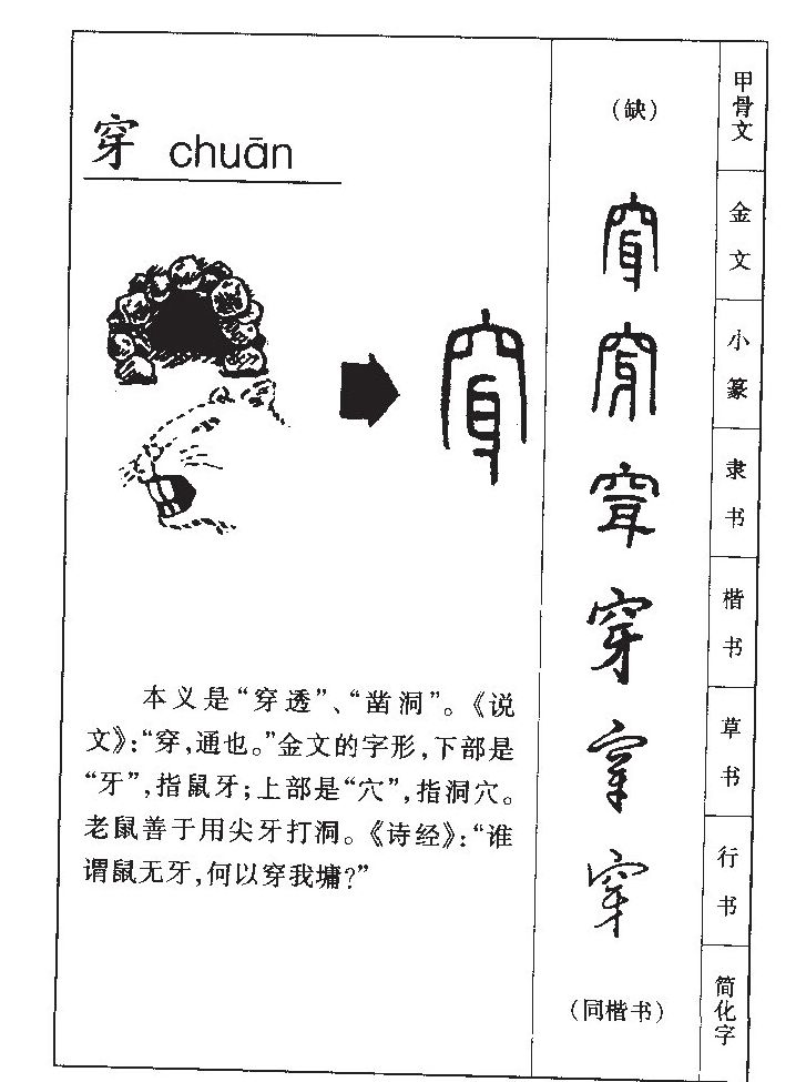 穿字字源字典