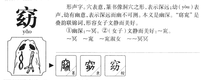 窈字字源字典