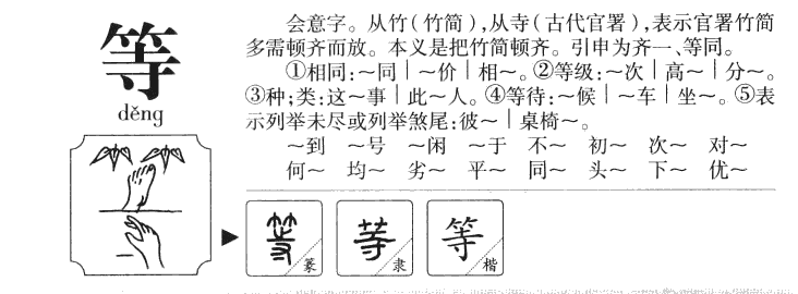 等字字源字典