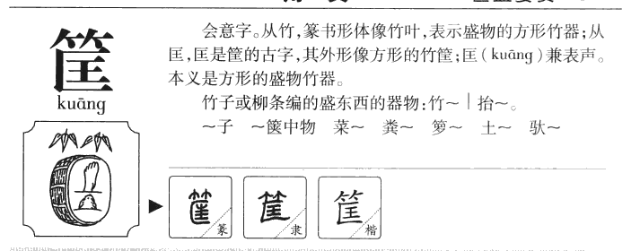 筐字字源字典