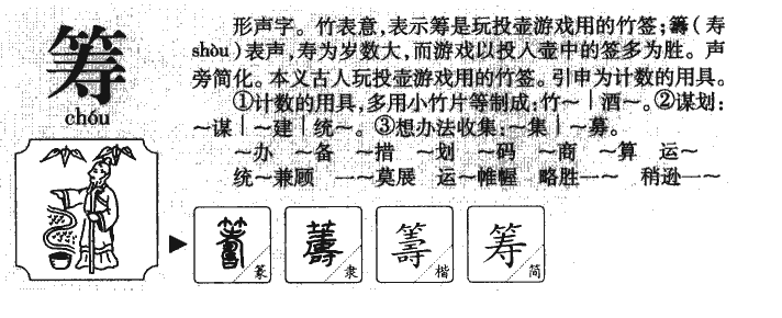 筹字字源字典