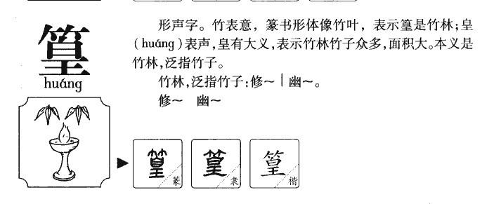 篁字字源字典