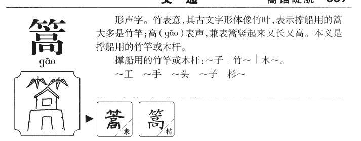 篙字字源字典