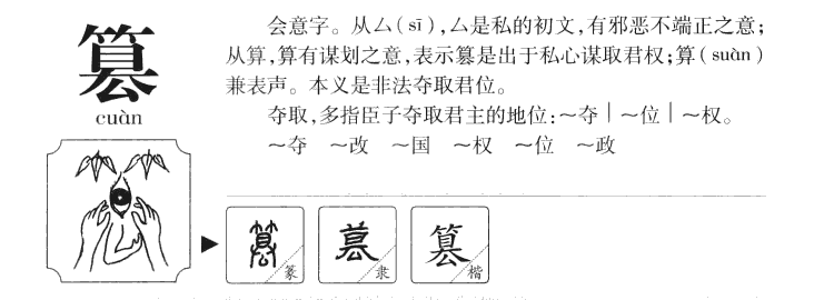 篡字字源字典