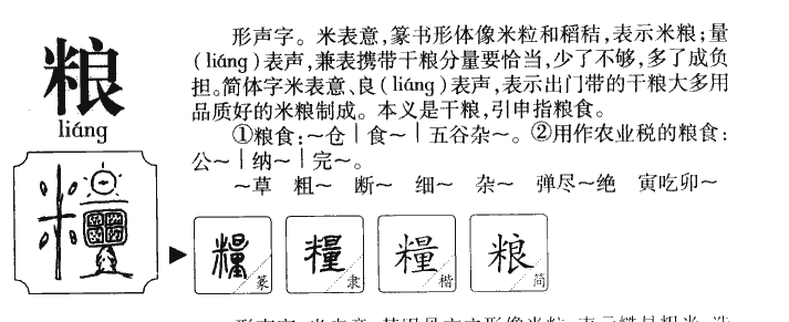 粮字字源字典