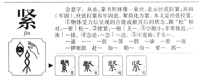 紧字字源字典