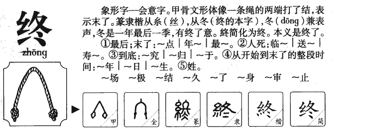 终字字源字典