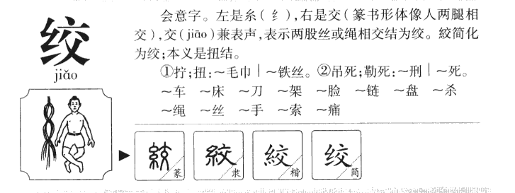 绞字字源字典