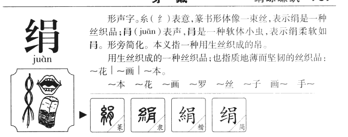 绢字字源字典