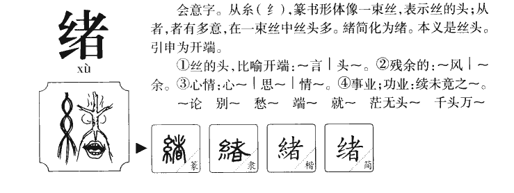 绪字字源字典