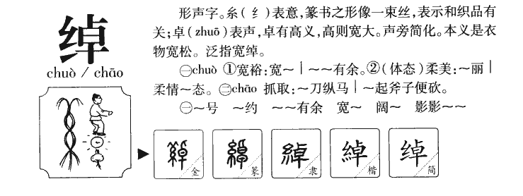 绰字字源字典