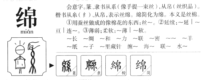 绵字字源字典