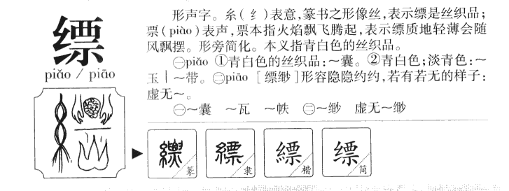 缥字字源字典