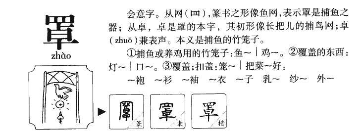 罩字字源字典