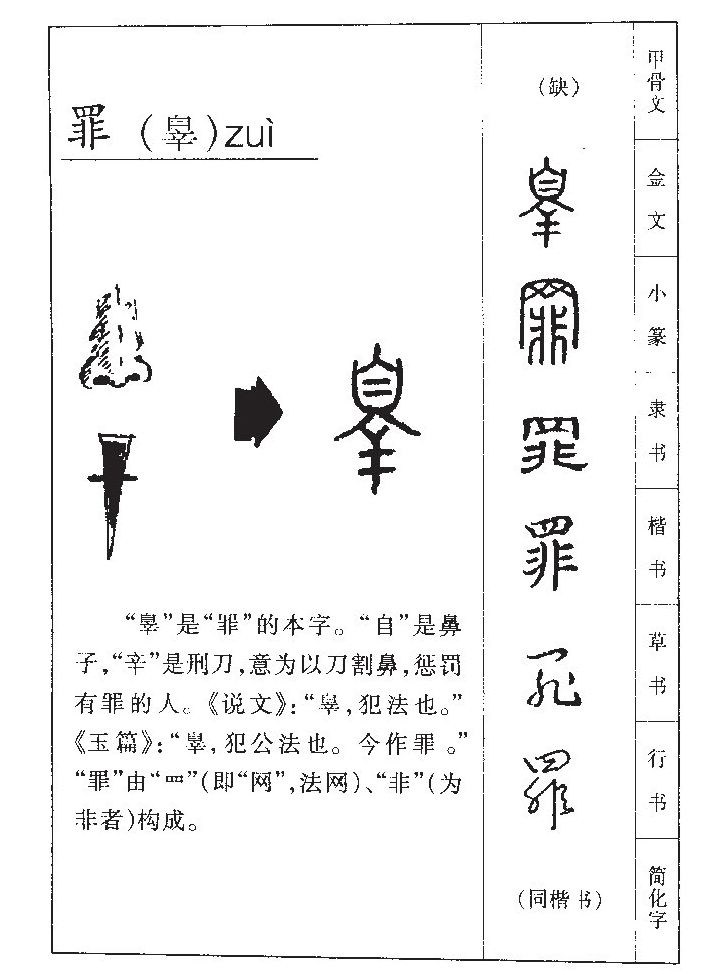 罪字字源字典