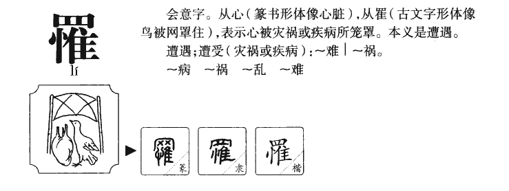 罹字字源字典