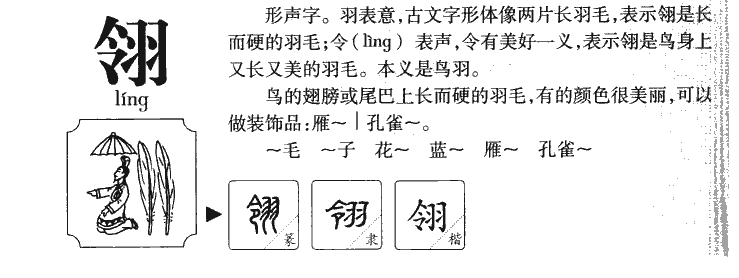 翎字字源字典