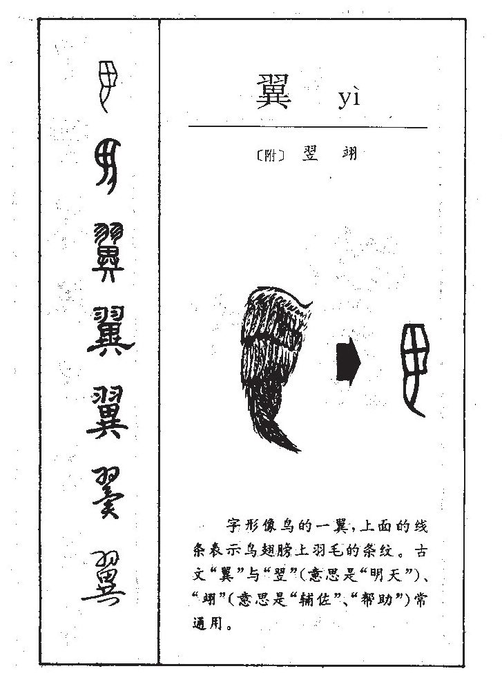 翼字字源字典