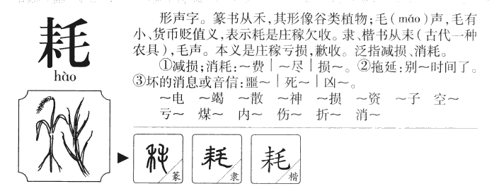 耗字字源字典