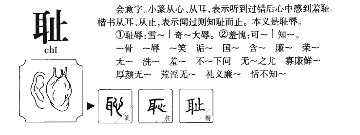 耻字字源字典