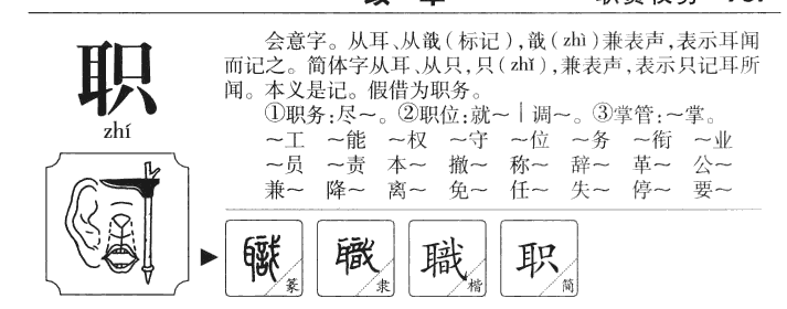 职字字源字典