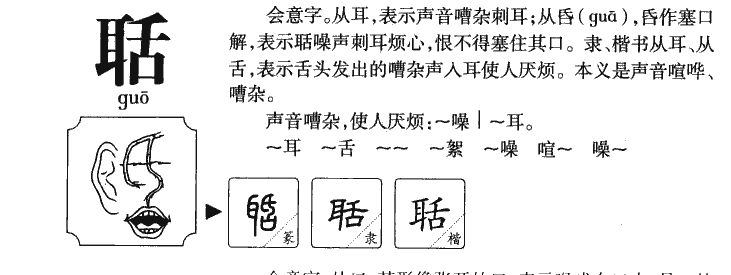 聒字字源字典