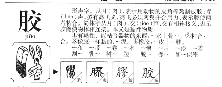 胶字字源字典