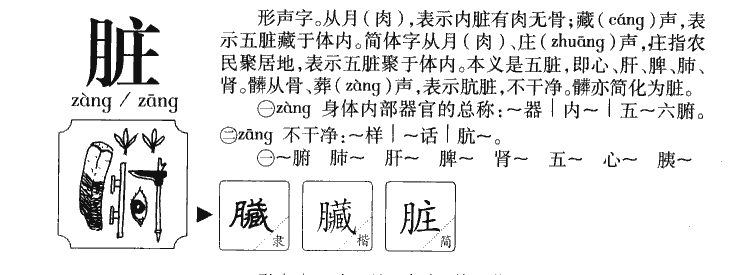 脏字字源字典