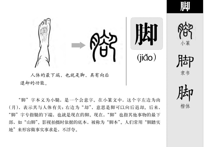 脚字字源字典