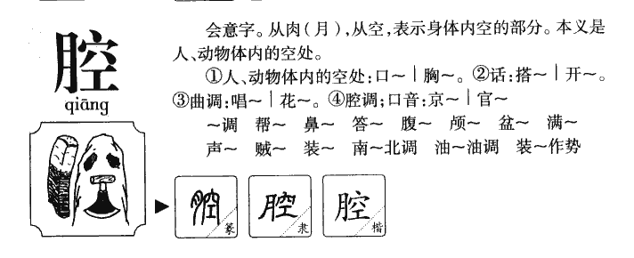 腔字字源字典