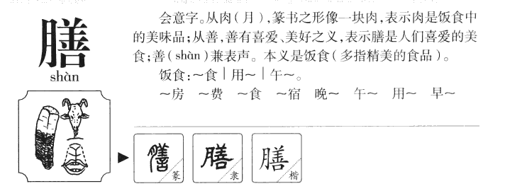 膳字字源字典