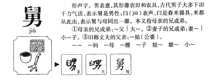 舅字字源字典