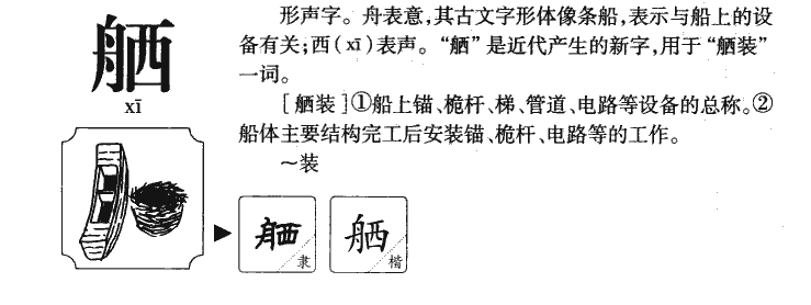 舾字字源字典