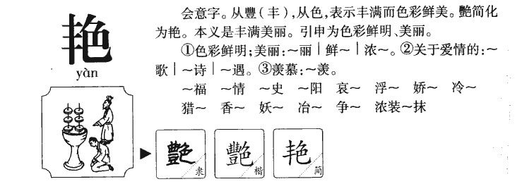 艳字字源字典