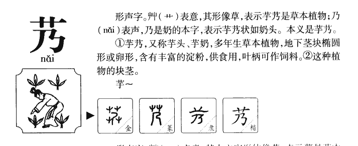 艿字字源字典