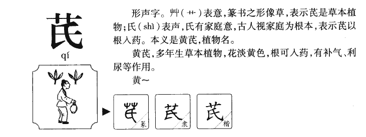 芪字字源字典