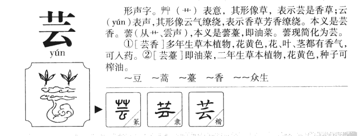 芸字字源字典