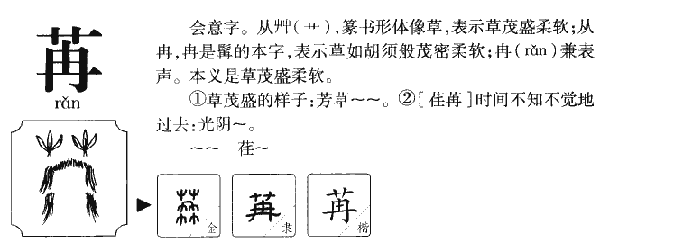 苒字字源字典