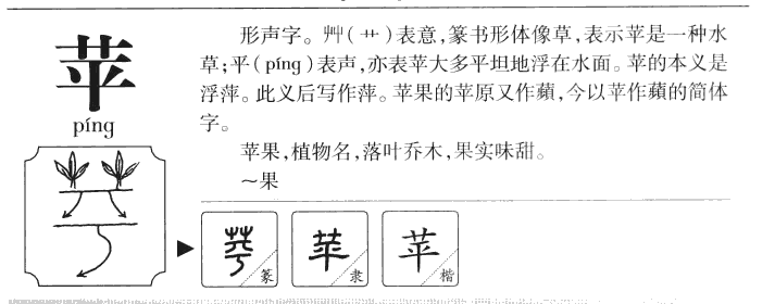 苹字字源字典