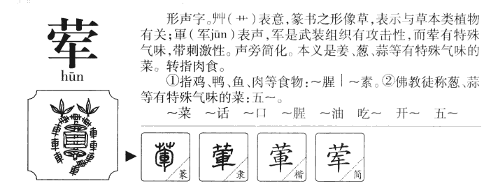 荤字字源字典