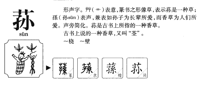 荪字字源字典