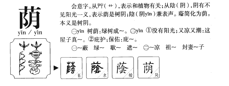 荫字字源字典