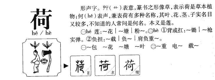 荷字字源字典