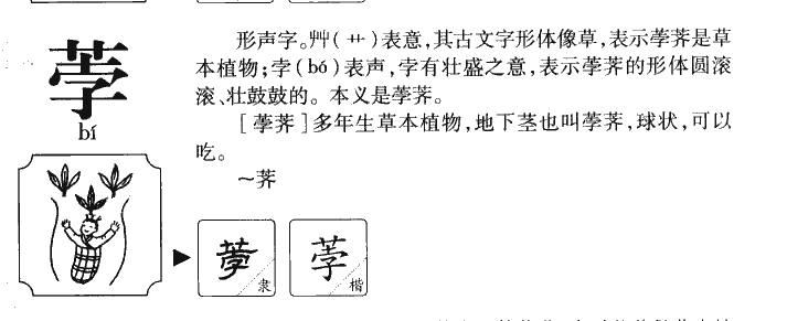 荸字字源字典