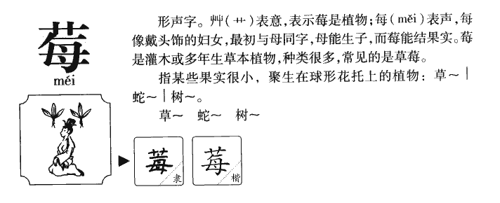 莓字字源字典