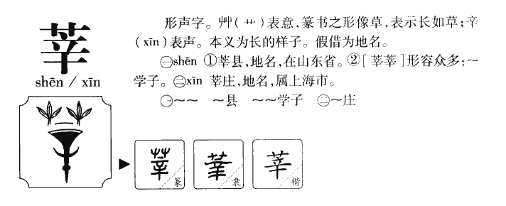 莘字字源字典