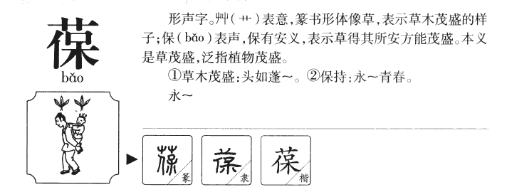 葆字字源字典