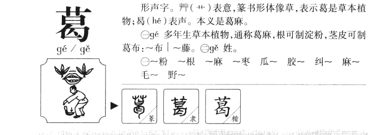 葛字字源字典